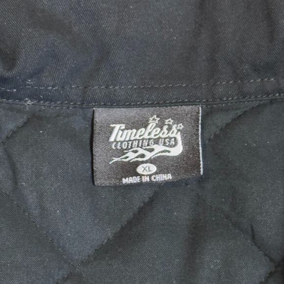 King Kerosin Hot Rodder Jacket XL Skull Graphic Biker Rockabilly Black Cotton - Picture 7 of 8